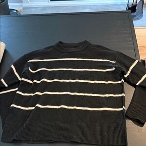 Aerie Black and White Crewneck Sweater